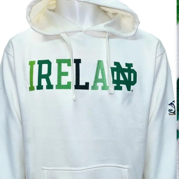 White and Green Ireland Hoodie - Picture 2 of 8